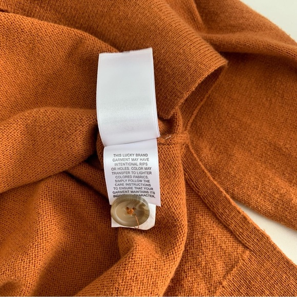 Lucky Brand Burnt Orange Oversized V-Neck Button Cardigan Sweater Small - Picture 16 of 16